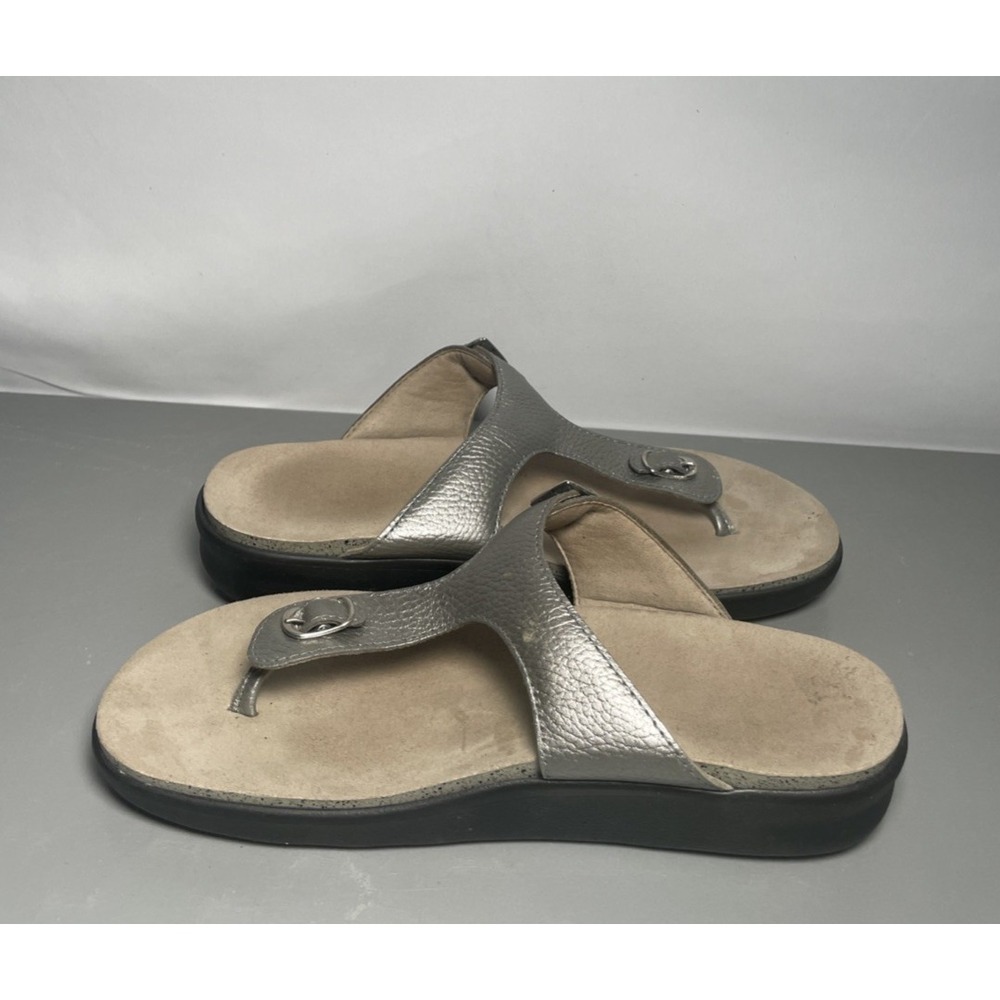 SAS Sanibel Silver Comfort Thong Sandals Size 11 - Picture 2 of 7